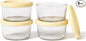 8-Piece Glass Food Storage Containers Set (4 Containers + 4 BPA-Free Lids) | 1-Cup, Leakproof | Microwave, Freezer, Oven & Dishwasher Safe | Ideal for Meal Prep & Pantry Organization, Yellow