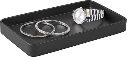 iDesign Steel Vanity Tray for Bathroom Organization and Storage - Matte Black
