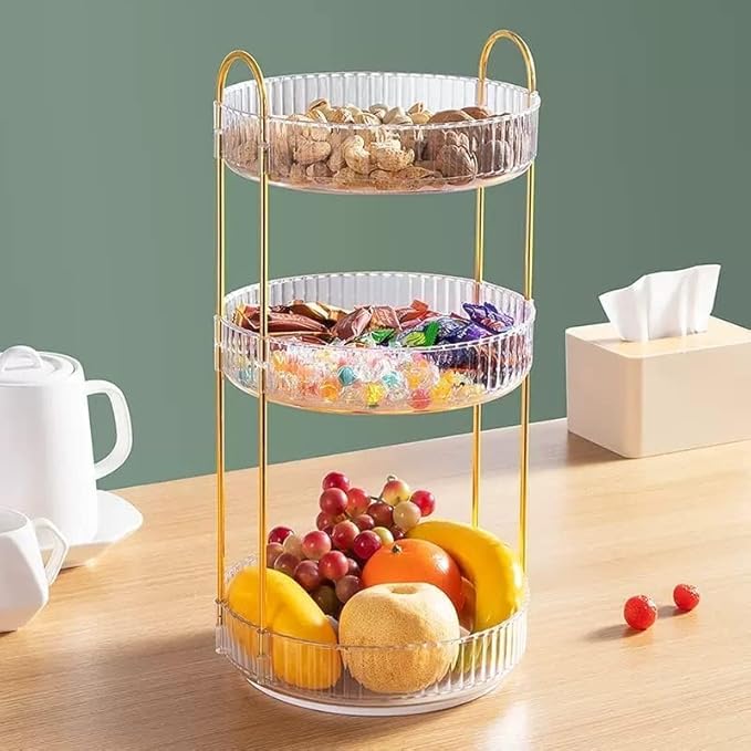 360 Rotating Makeup Organizer and Storage for Vanity Countertop 3 Tiers, High Capacity Cosmetic Skincare Perfume Organizers for Dresser Bathroom Lazy Susan