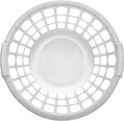 (8 pack) Adult 1-Bushel Round Laundry Basket, White