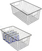 16inch Freezer Wire Storage Organizer Baskets for Upright Freezer 16, 17, 21 cu.ft, with Built-in Handles for Cabinet, Pantry,Black
