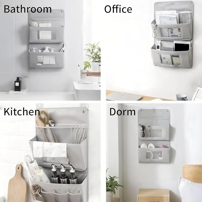 Wall Pocket - 15.75 x 24.8 Inch Step , Door Hanging Bag, Cupboard Hangable Storage Bag for Kitchen, Cupboard, Bathroom, Bedroom, Laundry College Door