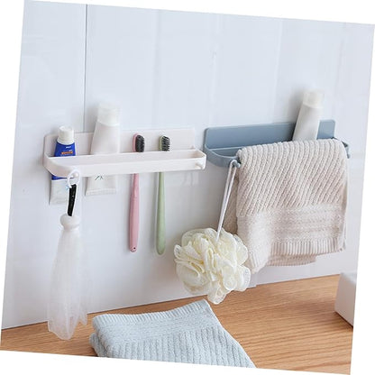 Luxshiny Wall Mounted Shoe Rack Sticky Holder Slippers Storage Organizer for Closet and Door Sturdy Plastic Hanging Shoe Hangers Space-Saving Design for Home Use Random Color