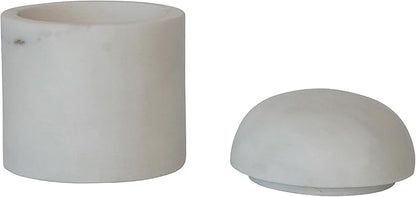 Bloomingville Round Marble Salt Cellar, White