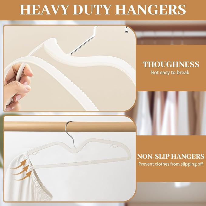 LemonRoad 36 Pack Short Neck Hangers, Upgraded Non-Slip Plastic Hangers Lifts Clothes 3" Higher, Space Saving 360 Swivel Hook for Closet Organizer, Shirts Jackets Dresses, Smooth (White)