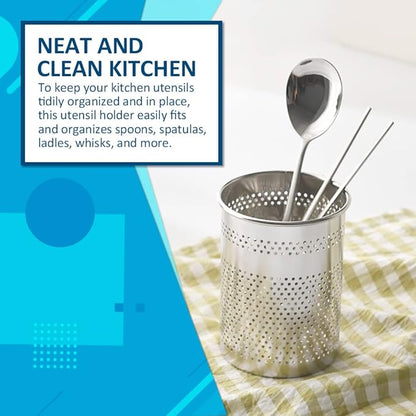 HOME&I Silverware Drying Basket, Hanging Utensil Holder for Dish Rack, Very Small Stainless Steel 304 Cutlery Caddy for Kitchen Sink & Countertop (Round)