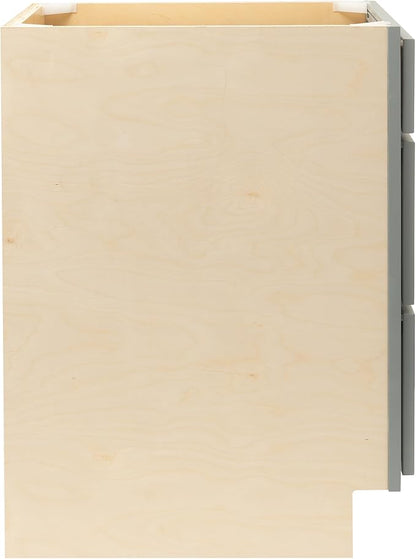 Quicklock RTA (Ready-to-Assemble) | Base Kitchen Cabinets - Shaker Style | Made in America (Magnetic Gray, 21" W x 34.5" H x 24" D 3 Drawer Pots and Pans)