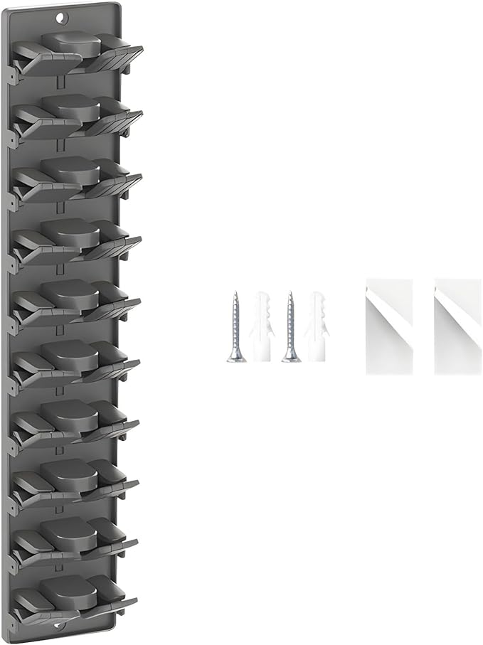Hat Organizer for Baseball Caps 2 Packs with Built-in Spring Clips, Wall Mount Closet Hat Rack Holder for Up to 20 Hats, Storage Display for Door/Closet with Strong Adhesive & Screws (Matte Black)