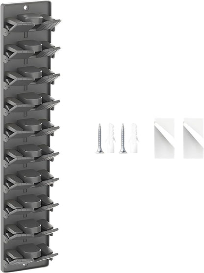Hat Organizer for Baseball Caps 2 Packs with Built-in Spring Clips, Wall Mount Closet Hat Rack Holder for Up to 20 Hats, Storage Display for Door/Closet with Strong Adhesive & Screws (Matte Black)