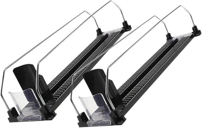 MERRYHAPY 2pcs Plastic Beverage Dispenser Stand Pusher Can Organizer for Refrigerator Easy Install Drink Pusher Fridge Accessory