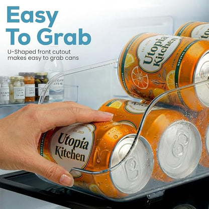 Utopia Kitchen Soda Can Organizer and Dispenser for Refrigerator/Pantry - Durable Can Storage Organizer Fridge & Kitchen Organization - (Clear, Set of 2)