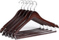 Quality Hangers Wooden Hangers Beautiful Sturdy Suit Coat Hangers with Locking Bar Mahogany (5)