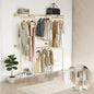 KaKaBB Industrial Pipe Clothing Rack with Shelves, Wall Mounted Gold Corner Clothes Rack, Adjustable Closet System for Walk in Closets, Heavy Duty Metal Garment Organizer (73" W x 84" H)