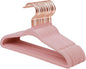 ManGotree Baby Velvet Hangers with 360° Swivel Rose Gold Hook, 11" Non-Slip Toddler Hanger, Ultra Thin Space Saving Infant Hangers for Kids Clothes, 15 Pack (Light Pink)