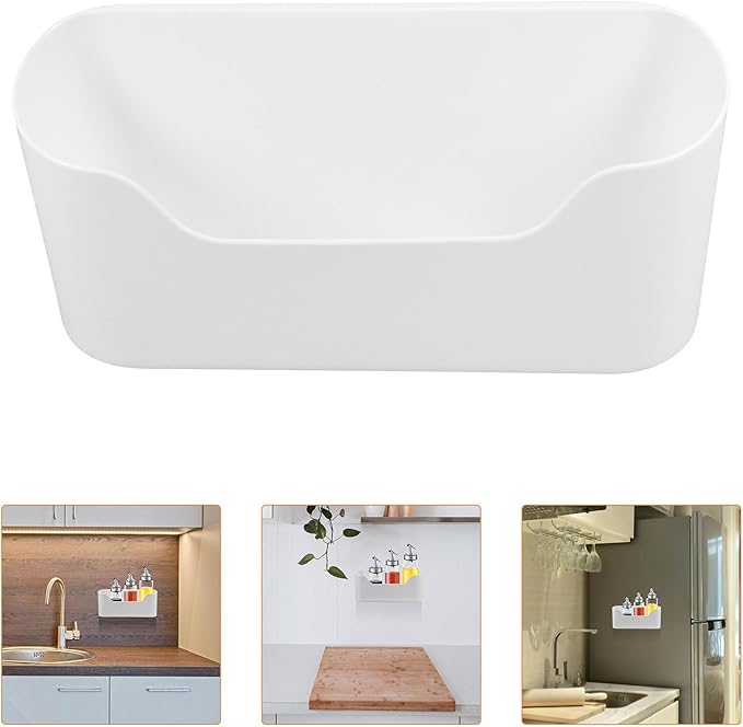 2pcs Adhesive Cabinet Door Organizer Storage Box Hanging Basket for Kitchen Bathroom Bedroom Wall-mount Sundry Holder for Small Items Space-saving Compact Storage