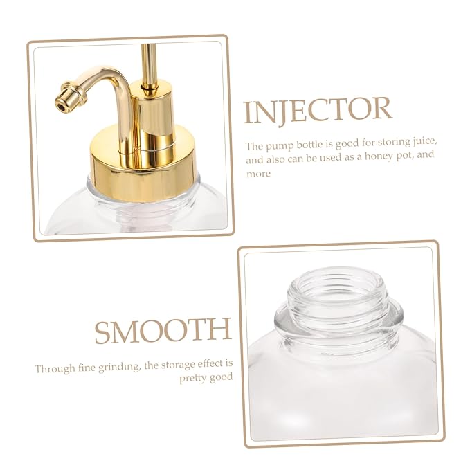 Didiseaon Glass Lotion Bottle Pump Syrup Dispenser for Bar Maple Syrup Soap Sugar Honey