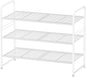 Simple Shoe Rack, 3 Tier Heavy Duty Metal Shoe Shelf 27 Inch Wide, White