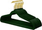 ManGotree Velvet Coat Hangers with 360° Swivel Gold Hook, Non-Slip Felt Suit Hangers, Ultra-Thin Space Saving Clothes Hanger for Jacket, Sweater, Shirt, Dress, Pants (22 Pack, Green)