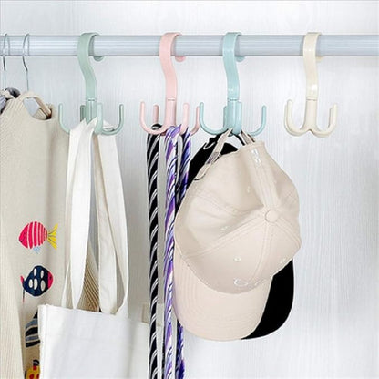 Rotating Scarf Purse Organizer for Closet Tie Rack and Belt Organizer, 4 Pack Plastic Closet Handbag Hanger for Belts,Ties, Bag, Purse,Scarves, Clothing and Other Accessories (Mix)