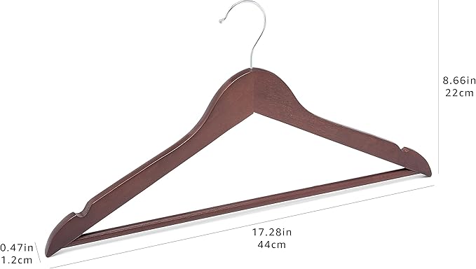 Amazon Basics Durable Wooden Suit Clothes Hangers - Cherry (Pack of 80)