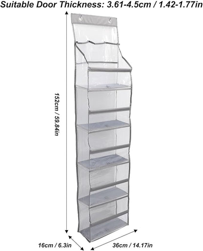 Multifuntional Over The Door Organizer 5 Layers 3 Large Capacity Pockets Anti Tilt Hanging Closet Door Organizer for Pantry Nursery Bathroom
