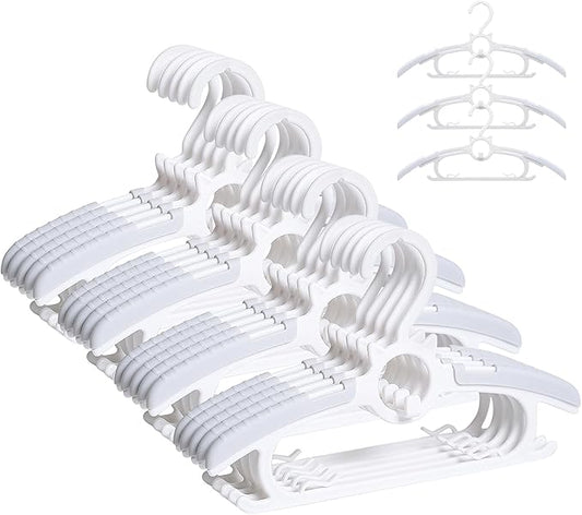 Baby Hangers,20pack Grey Kids Clothes Hanger Plastic, 11-14" Adjustable Bulk Perchas for Newborn, Non-Slip Children Outfit Bear Hanger for Girl Boy Toddler Infant Nursery