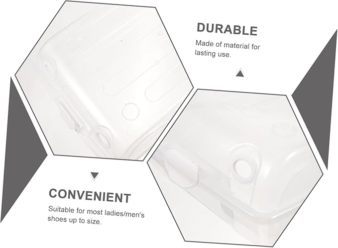 IMIKEYA 2PCS Thickened Plastic Shoe Storage Box Lid Large Dustproof Organizer for Men and Women Stackable Shoe Box for Closet and Entryway Style