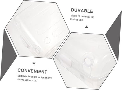 IMIKEYA 2PCS Thickened Plastic Shoe Storage Box Lid Large Dustproof Organizer for Men and Women Stackable Shoe Box for Closet and Entryway Style