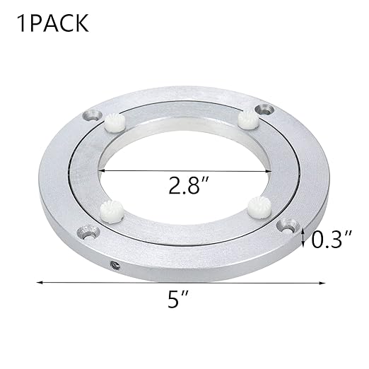 HEVSTIL 5 Inch Aluminum Alloy Turntable,Heavy Duty Spinning Turntable Round Dining Table Smooth Swivel Plate Hardware Lazy Susan Bearings