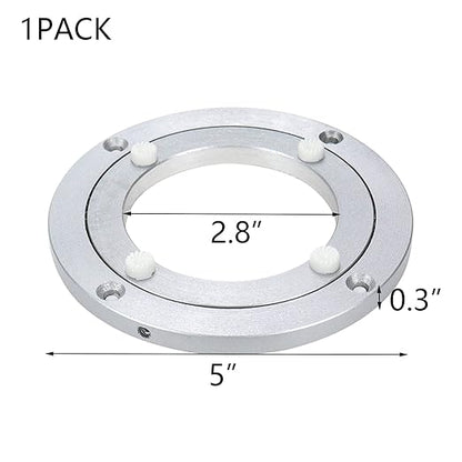 HEVSTIL 5 Inch Aluminum Alloy Turntable,Heavy Duty Spinning Turntable Round Dining Table Smooth Swivel Plate Hardware Lazy Susan Bearings