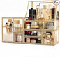 Tempered Glass Makeup Organizer with Gold Heart Shaped Metal Frame, Large Cosmetic Storage Drawer Cabinet, Dustproof Vanity Display Case for Lipstick Makeup Brush Skincare