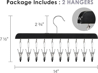 StorageWorks Hat Rack, Closet Organizer and Storage for Baseball Caps,Set of 2 with 10 Adjustable Stainless Steel Clips, Fits All Caps, Black