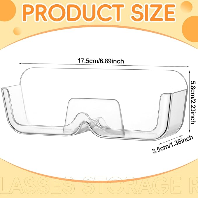 Willinglong 6 Pcs Sunglasses Wall Organizer Plastic Sunglasses Holder Display Stand Eyeglasses Storage(Clear)
