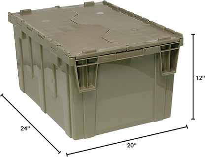 Quantum QDC2420-12 Distribution Bin, Heavy Duty Attached Top Container, 19-3/8"W x 23-7/8"L x 12-1/2"H Overall Size, 2.44 Volume