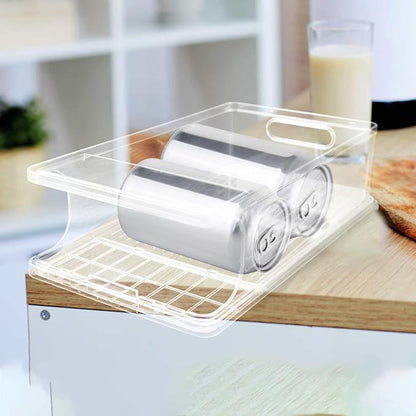 Amosfun Stackable Refrigerator Can Holder Rolling Beverage Organizer Bin for Fridge Efficient Drink Dispenser for Soda Beer More for Everyday Use