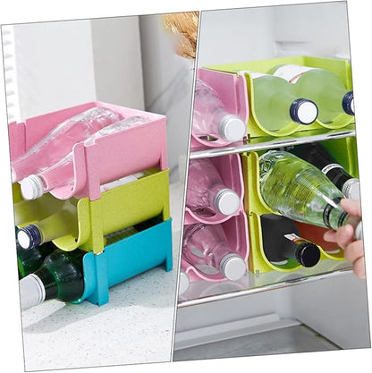 3pcs Crisper Refrigerator Storage Pot Beer Can Drink Container Wine Containers Stackable Kitchen Organizer