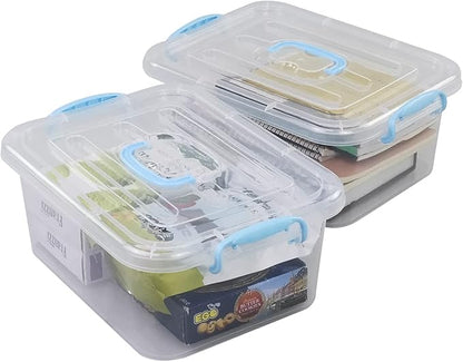 8 Quart Plastic Storage Container with Lid and Handles, 2 Packs