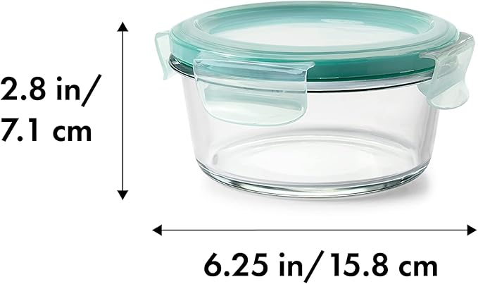 OXO Good Grips 2 Cup Smart Seal Glass Round Food Storage Container (Pack of 2)