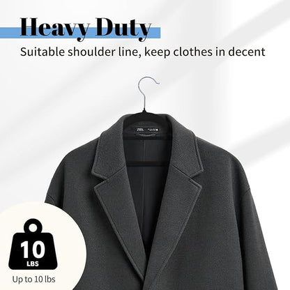 Smartor Velvet Hangers with Tie Bar 120 Pack, Non Slip Clothes Hangers with Shoulder Notches, Premium Slim Space Saving Felt Hanger for Closet Organizers and Storage, Heavy Duty Hanger for Coat, Black