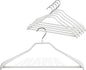 Mawa by Reston Lloyd BodyForm Series Non-Slip Space-Saving Clothes Hanger with Bar for Pants, 16-1/2", Style 42/LS, Set of 6, White