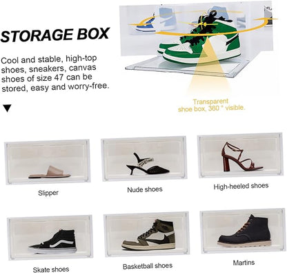 Garneck 1pc Capacity Creative Plastic Shoe Storage Box Window for Easy Access Side Opening Design for Organizing Shoes Clothes and Accessories
