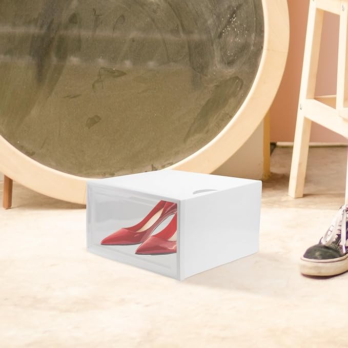 BESPORTBLE Pp Plastic Shoe Storage Box 33.5x24.5x17.5cm Stackable Sneaker Organizer for Home Closet Footwear Storage
