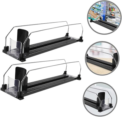 2pcs Plastic Steel Roller Beverage Propeller Drink Dispenser for Parties Soda Can Organizer Drink Pusher for Refrigerator