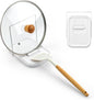 Pot Lid Holder with Spoon Rest for Stove Top and Kitchen Counter, Foldable Pot Lid Organizer with Non-Slip Pads for Lids, Spoons and Spatulas, White