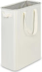 efluky Slim Laundry Basket, Narrow Laundry Hamper with Handles, Collapsible Dirty Clothes Hamper, Tall Laundry Bin for Laundry Room, Dorm and Bedroom, 12.7 Gallons(48L) Beige