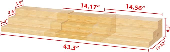 3-Tier Extra-Long Expandable Bamboo Can Rack for Pantry – Adjustable Pantry Can Organizer, Large Capacity Holds up to 45 Cans, Pantry Shelf & Countertop Storage (Patent Pending)