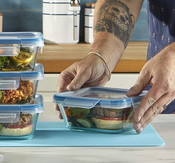 Snapware Total Solutions (2-Pack, 1 & 4 Cup) Glass Food Storage Containers Set, Airtight & Leakproof Locking BPA-Free Lids, Freezer Dishwasher Microwave Safe