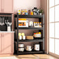15.8 'D 4 Tier Metal Shelving Unit, Heavy Duty Kitchen Storage Shelves, Adjustable Bakers Rack & Pantry Shelf Organizer for Microwave Stand, Storage for Kitchen - 15.8"W x 15.8"D x 53.4"H