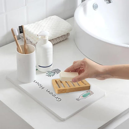 Natural Bamboo Soap Dish and Holder Elegant Design Self Draining Soap Tray for Shower Bar Soap Holder Perfect for Bathroom Sink and Kitchen