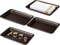 Vintage Farmhouse Decor Metal Vanity Tray (4 Pack), Countertop Guest Hand Towel Paper Storage Organizer Tray Dispenser, Sturdy Holder for Perfume,Cosmetics, Jewelry, Makeup Bathroom Organizer (Bronze)